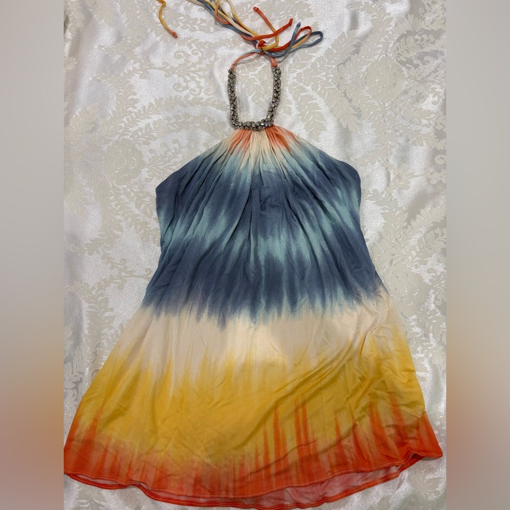 Sky Multicolor Swarovski embellished Halter Top